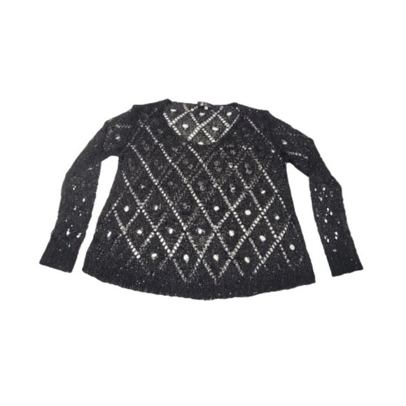Black Sparkling Sweater Christmas Party New Years Party Top Blouse Cover Up - Picture 3 of 9